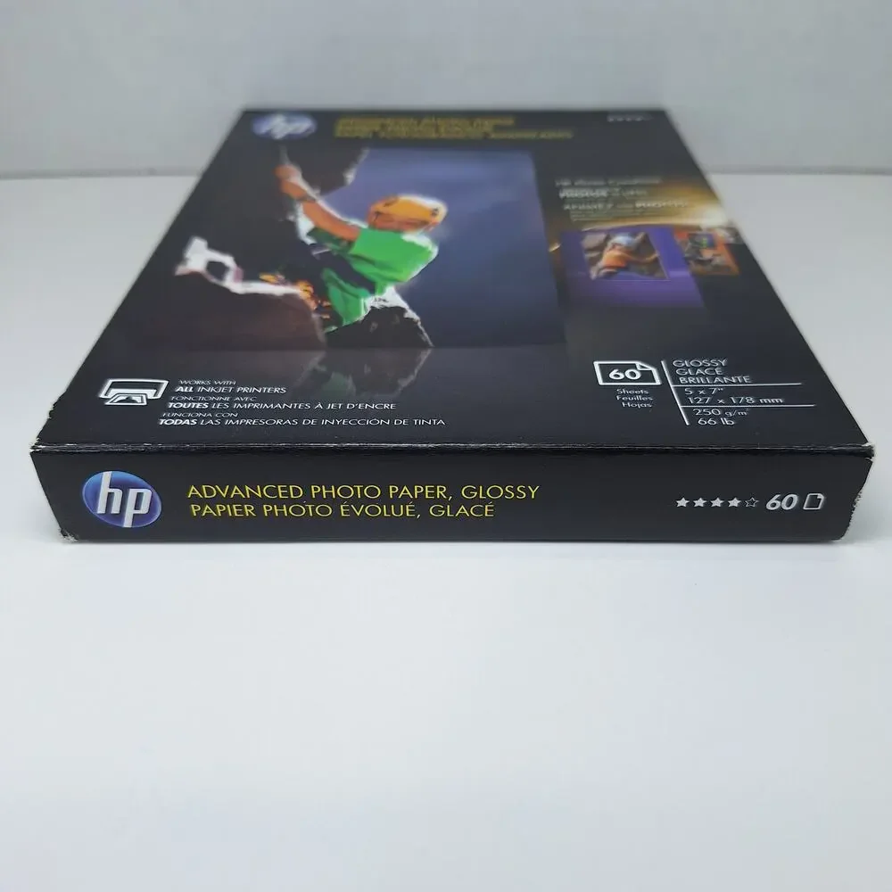 Lot Of 2 HP Advanced Photo Paper 5 x 7 Glossy Q8690A 60 Sheets Each - New In Box